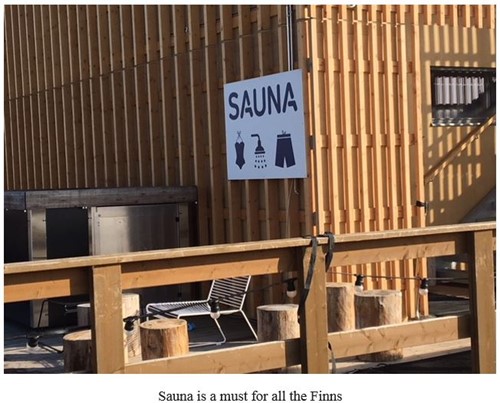 A sauna sign
